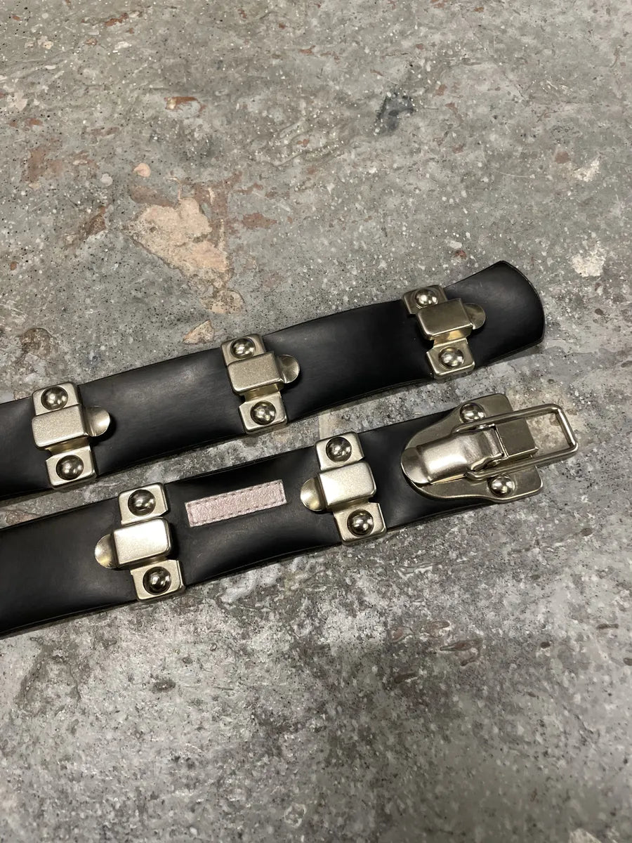 AW2003 Dolce & Gabbana Paratrooper Metal Black Leather Belt (OS) 1