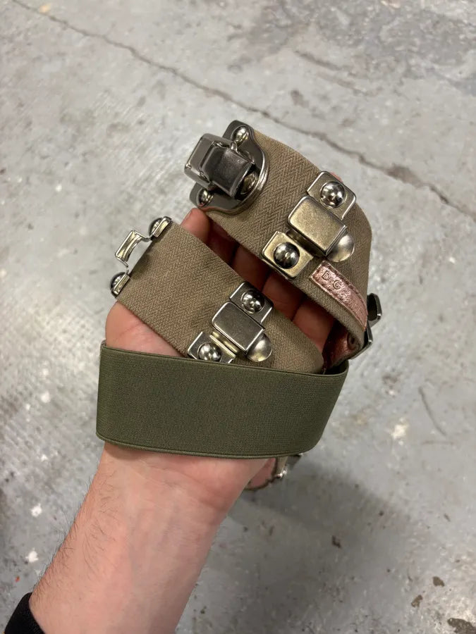 AW2003 Dolce & Gabbana Paratrooper Metal Canva & Leather Belt (OS) tThnNPo 2