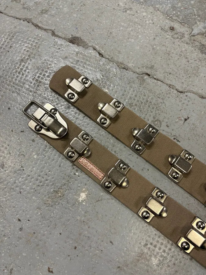 AW2003 Dolce & Gabbana Paratrooper Metal Canva & Leather Belt (OS) tThnNPo 3