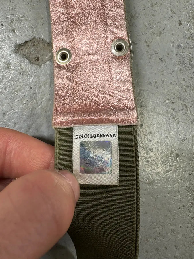 AW2003 Dolce & Gabbana Paratrooper Metal Canva & Leather Belt (OS) tThnNPo 6