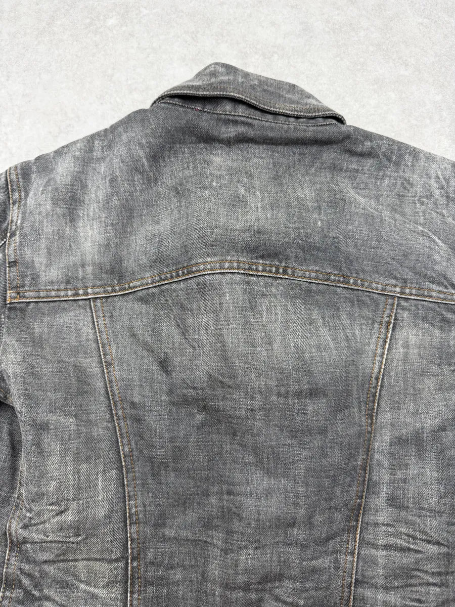 AW2003 Dolce & Gabbana Patchs Dark Grey Washed Denim Jacket HVtZKBB 10