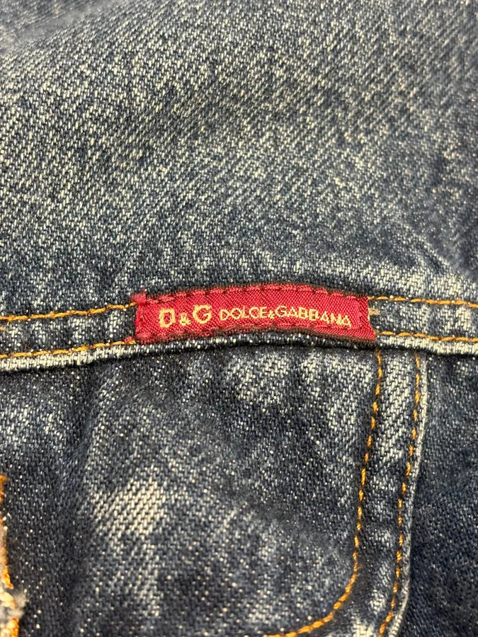 AW2003 Dolce & Gabbana Raw Blue Denim Jacket uxKchbr 8