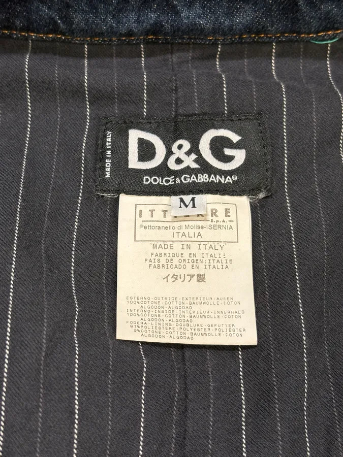AW2003 Dolce & Gabbana Raw Blue Denim Jacket uxKchbr 9