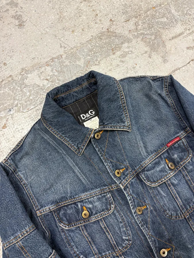 AW2003 Dolce & Gabbana Raw Blue Denim Jacket uxKchbr 4