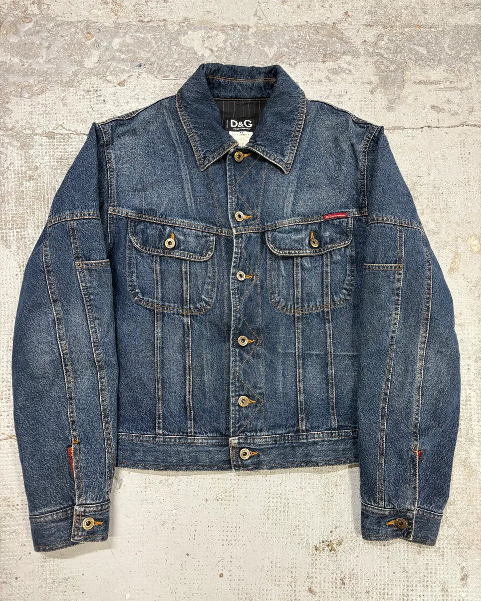 AW2003 Dolce & Gabbana Raw Blue Denim Jacket uxKchbr 0