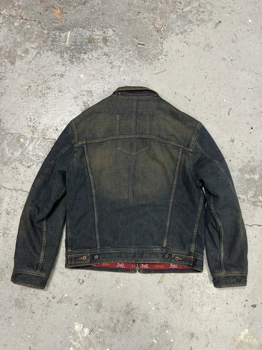 AW2003 Dolce & Gabbana Raw Blue Denim Jacket pThLYmQ 1