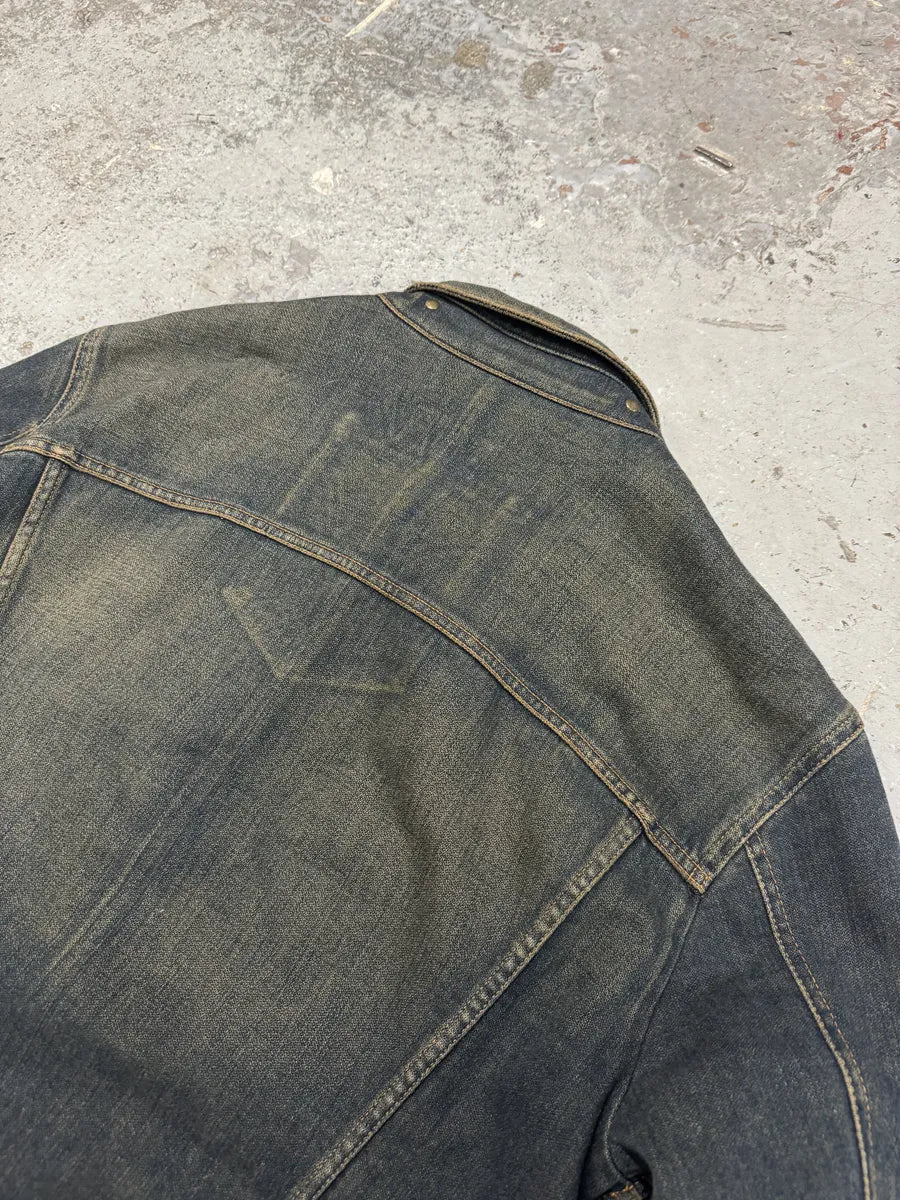 AW2003 Dolce & Gabbana Raw Blue Denim Jacket pThLYmQ 6