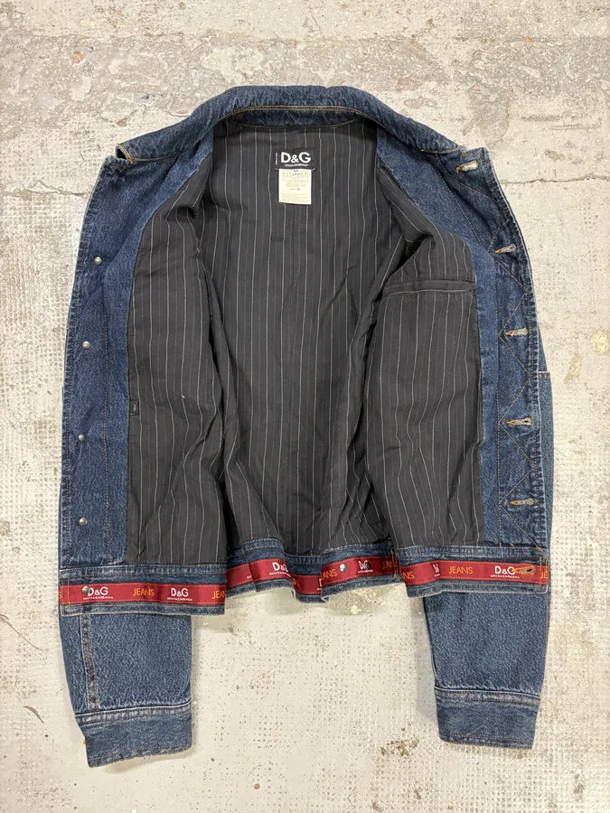 AW2003 Dolce & Gabbana Raw Blue Denim Jacket uxKchbr 7