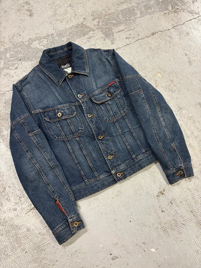 AW2003 Dolce & Gabbana Raw Blue Denim Jacket uxKchbr 3