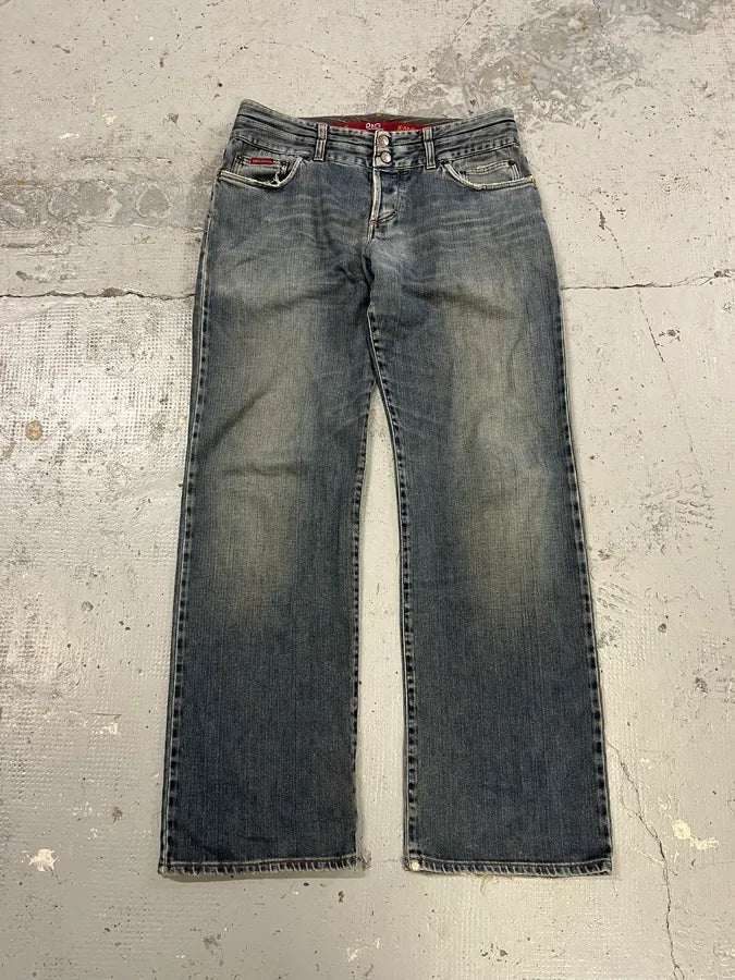 AW2003 Dolce & Gabbana Raw Blue Double Waisted Denim Jeans IEEwsHA 4