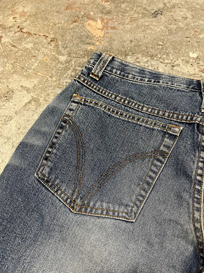 AW2003 Dolce & Gabbana Raw Blue Faded Denim Jeans (S) oKQQdCx 6