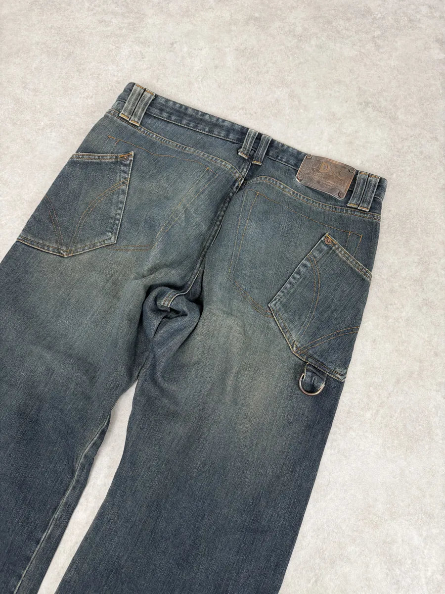 AW2003 Dolce & Gabbana Raw Faded Blue Denim Jeans vbiZXeP 7