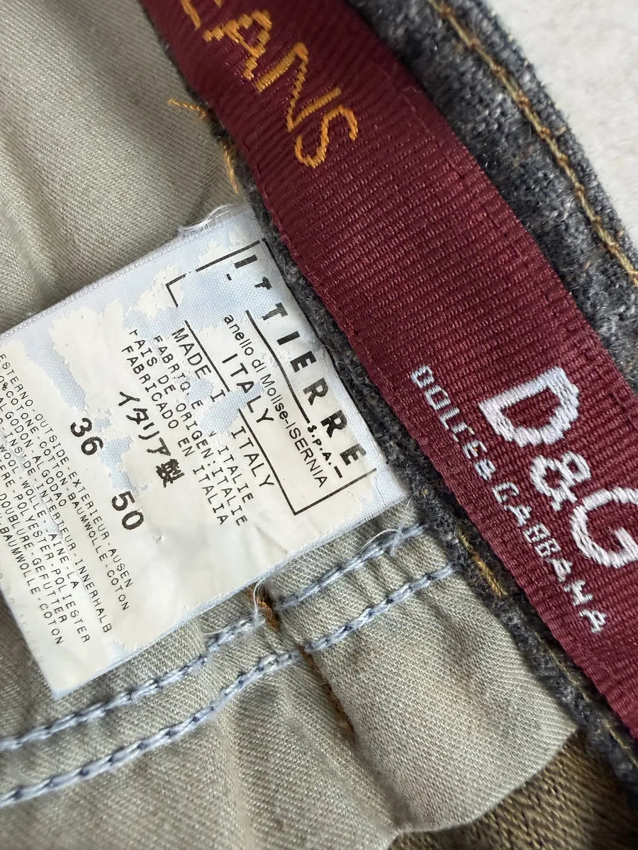 AW2003 Dolce & Gabbana Raw Faded Blue Denim Jeans vbiZXeP 9