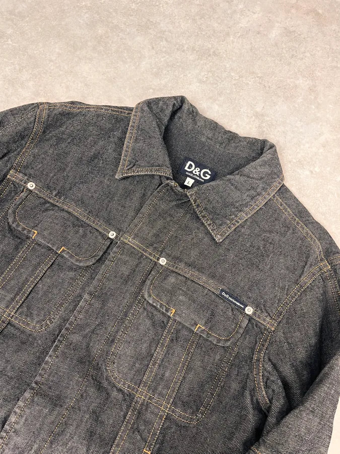 AW2003 Dolce & Gabbana Raw Grey Denim Jacket LrqlJzn 3