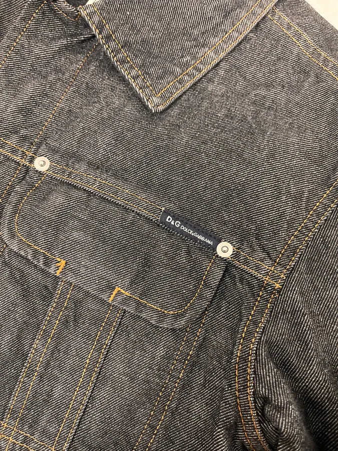 AW2003 Dolce & Gabbana Raw Grey Denim Jacket LrqlJzn 4