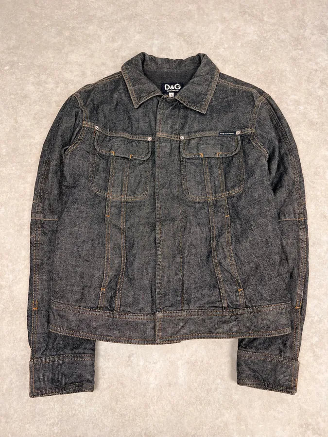 AW2003 Dolce & Gabbana Raw Grey Denim Jacket LrqlJzn 6