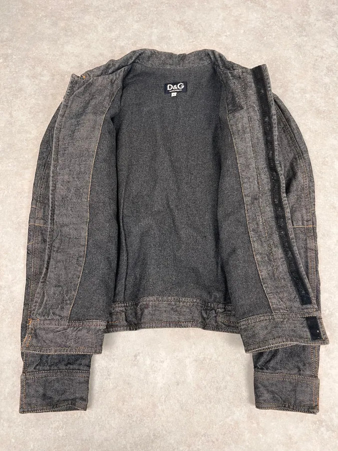 AW2003 Dolce & Gabbana Raw Grey Denim Jacket LrqlJzn 8