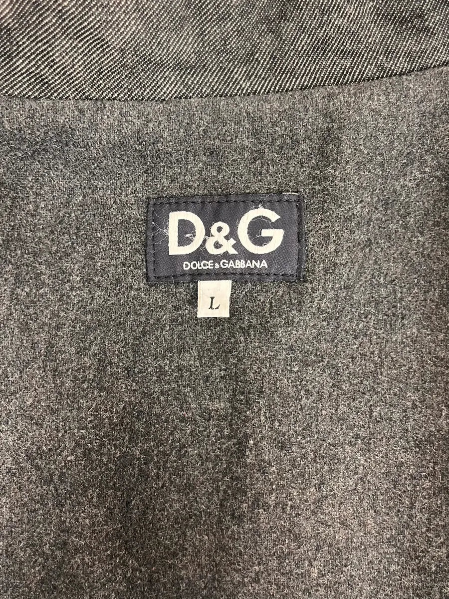AW2003 Dolce & Gabbana Raw Grey Denim Jacket LrqlJzn 9