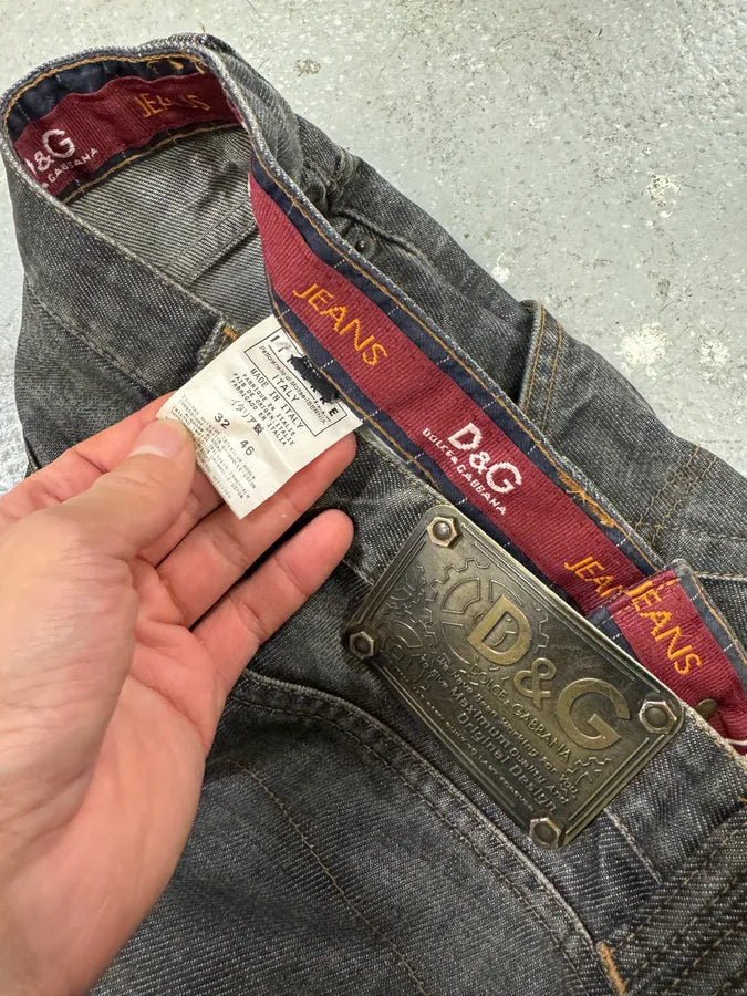 AW2003 Dolce & Gabbana Raw Grey Denim Jeans brnliBJ 6