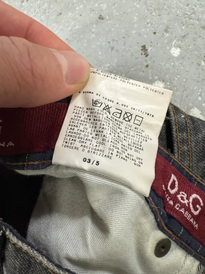 AW2003 Dolce & Gabbana Raw Grey Denim Jeans brnliBJ 5
