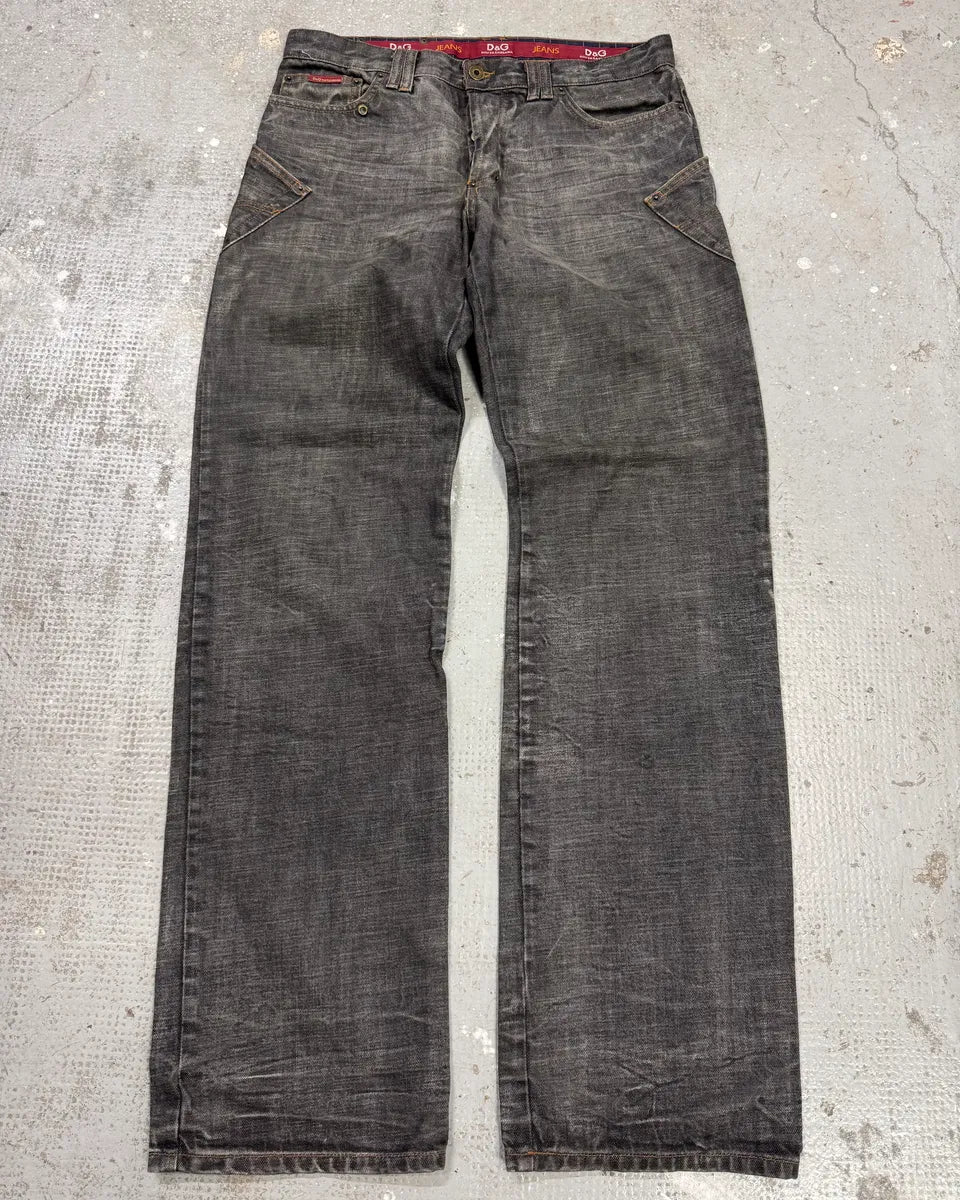 AW2003 Dolce & Gabbana Raw Grey Denim Jeans brnliBJ 0