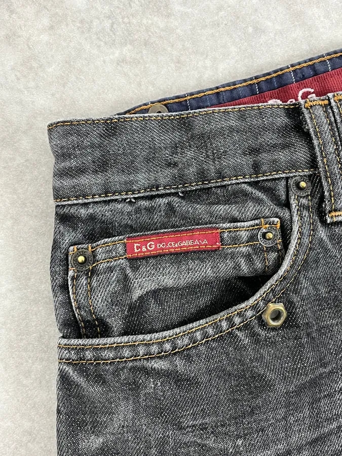 AW2003 Dolce & Gabbana Raw Grey Slim Denim Jeans CxUPHQF 10