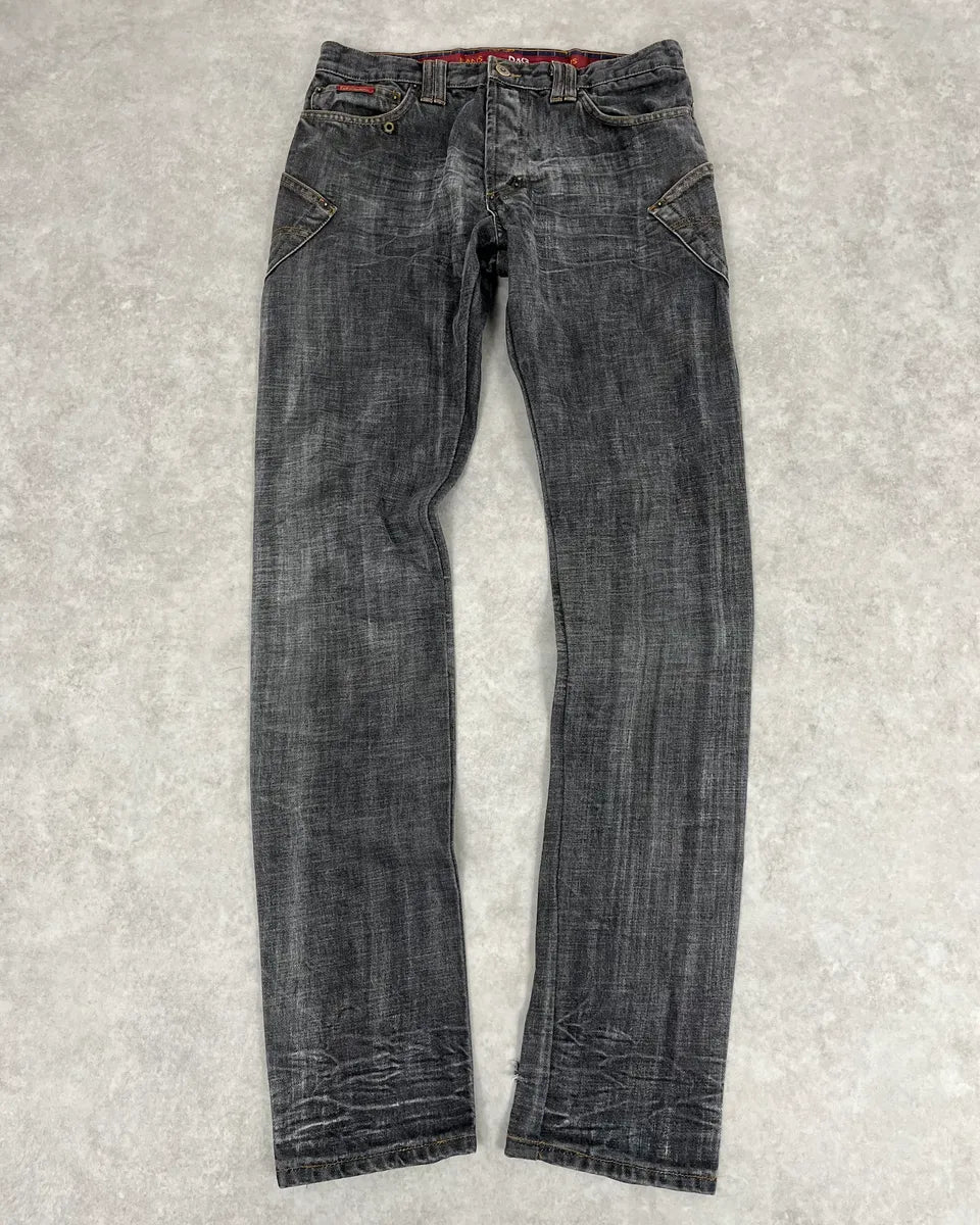 AW2003 Dolce & Gabbana Raw Grey Slim Denim Jeans CxUPHQF 6
