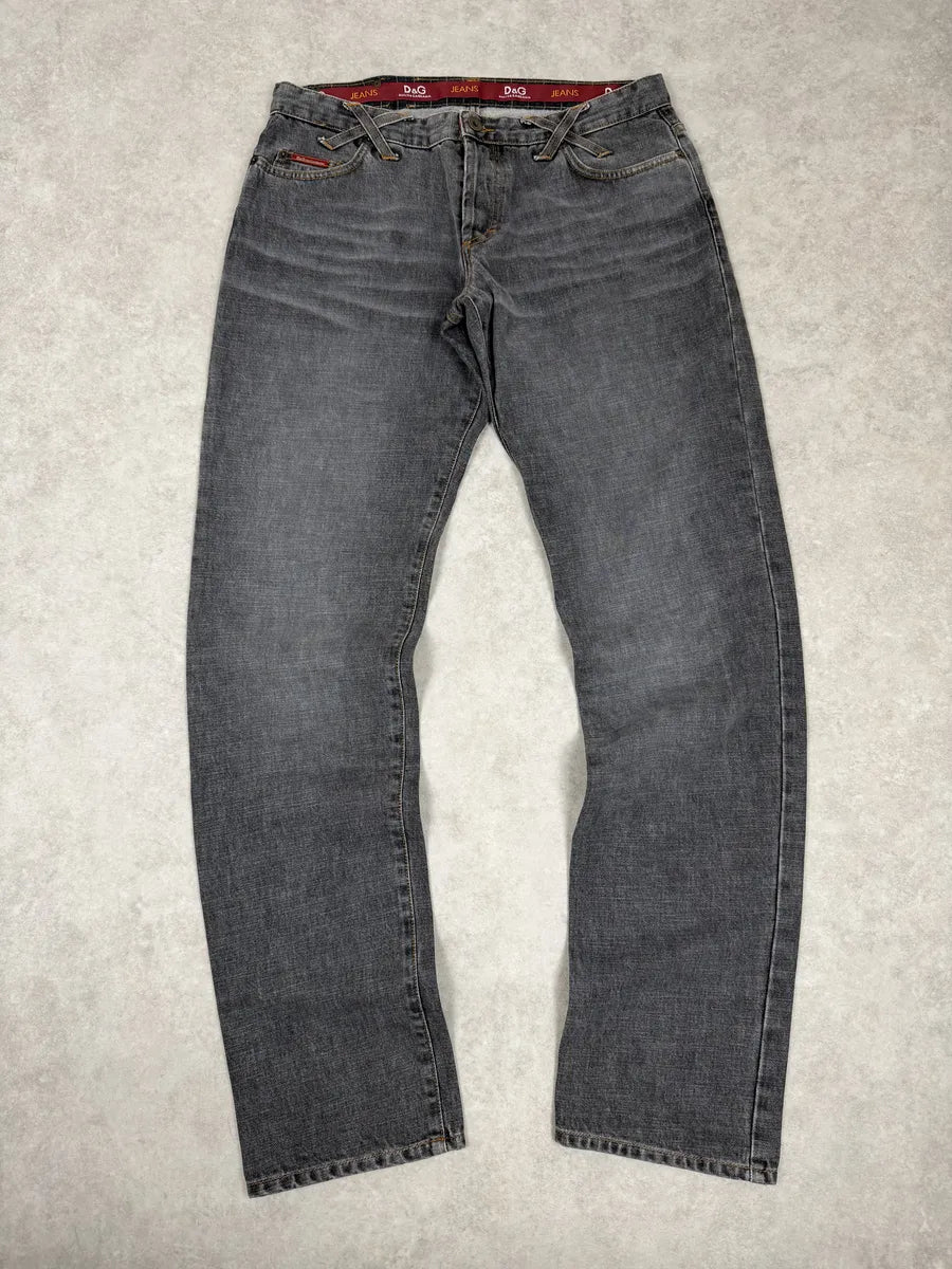 AW2003 Dolce & Gabbana Raw Grey Denim Jeans GbELHCs 3