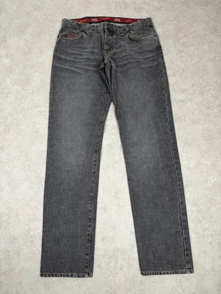 AW2003 Dolce & Gabbana Raw Grey Denim Jeans GbELHCs 5