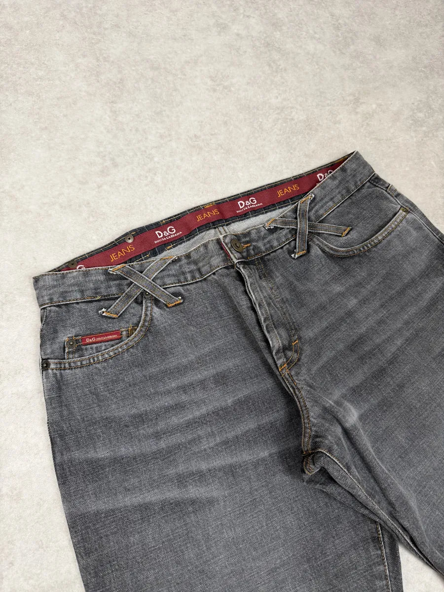 AW2003 Dolce & Gabbana Raw Grey Denim Jeans GbELHCs 6