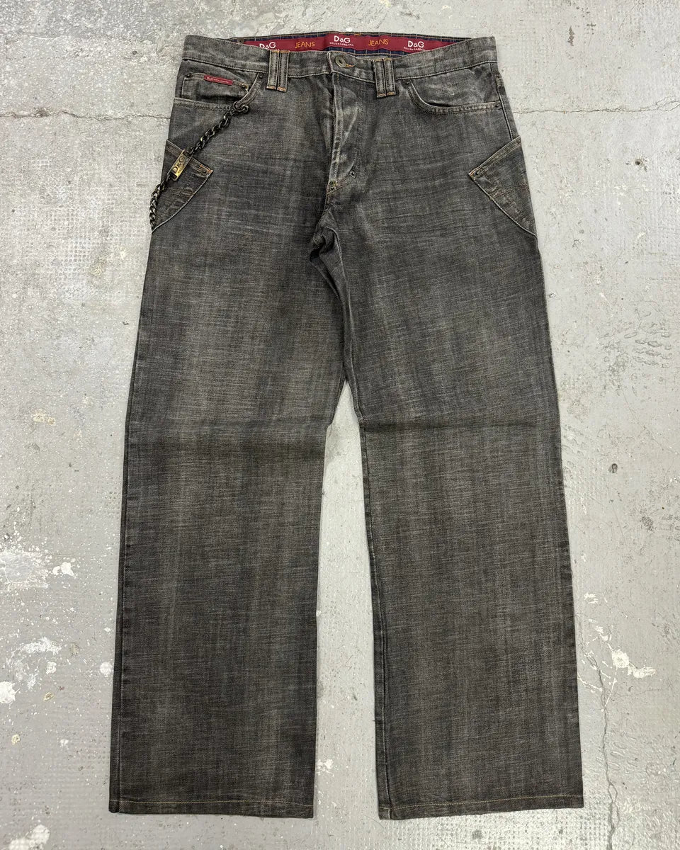 AW2003 Dolce & Gabbana Raw Grey Denim Jeans (L) 0