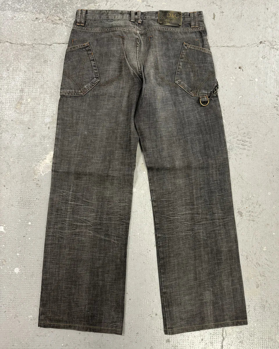 AW2003 Dolce & Gabbana Raw Grey Denim Jeans (L) 1