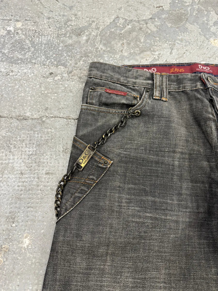 AW2003 Dolce & Gabbana Raw Grey Denim Jeans (L) 3