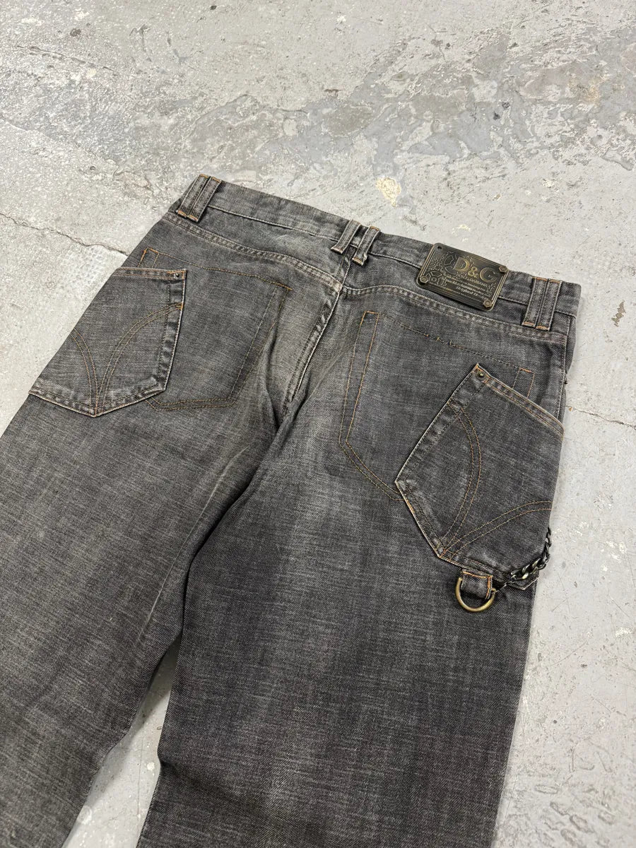 AW2003 Dolce & Gabbana Raw Grey Denim Jeans (L) 4