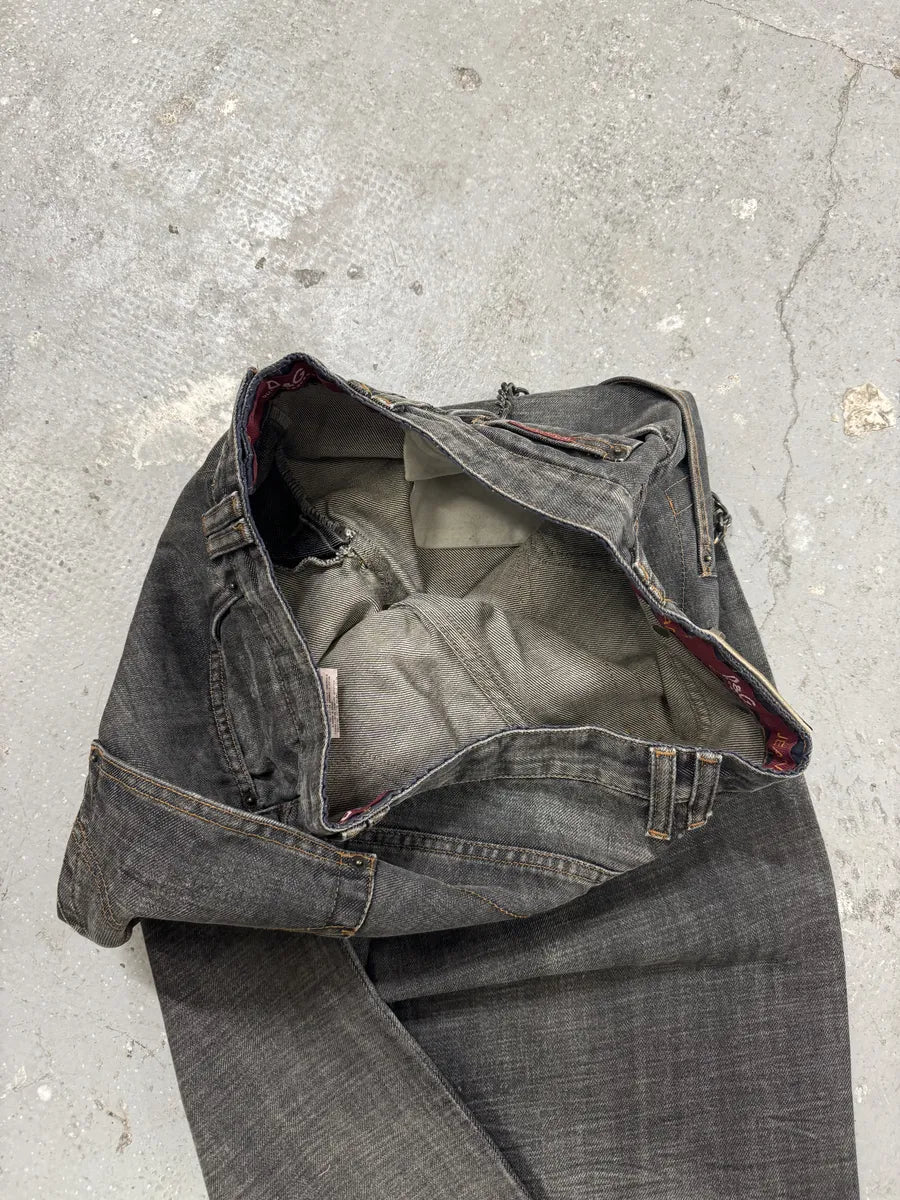 AW2003 Dolce & Gabbana Raw Grey Denim Jeans (L) 5