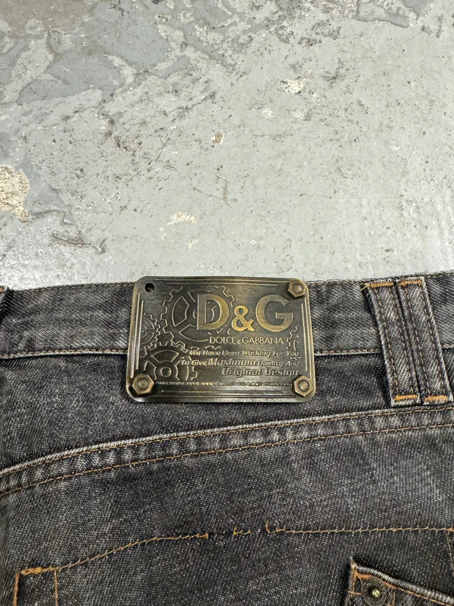AW2003 Dolce & Gabbana Raw Grey Denim Jeans (L) 8