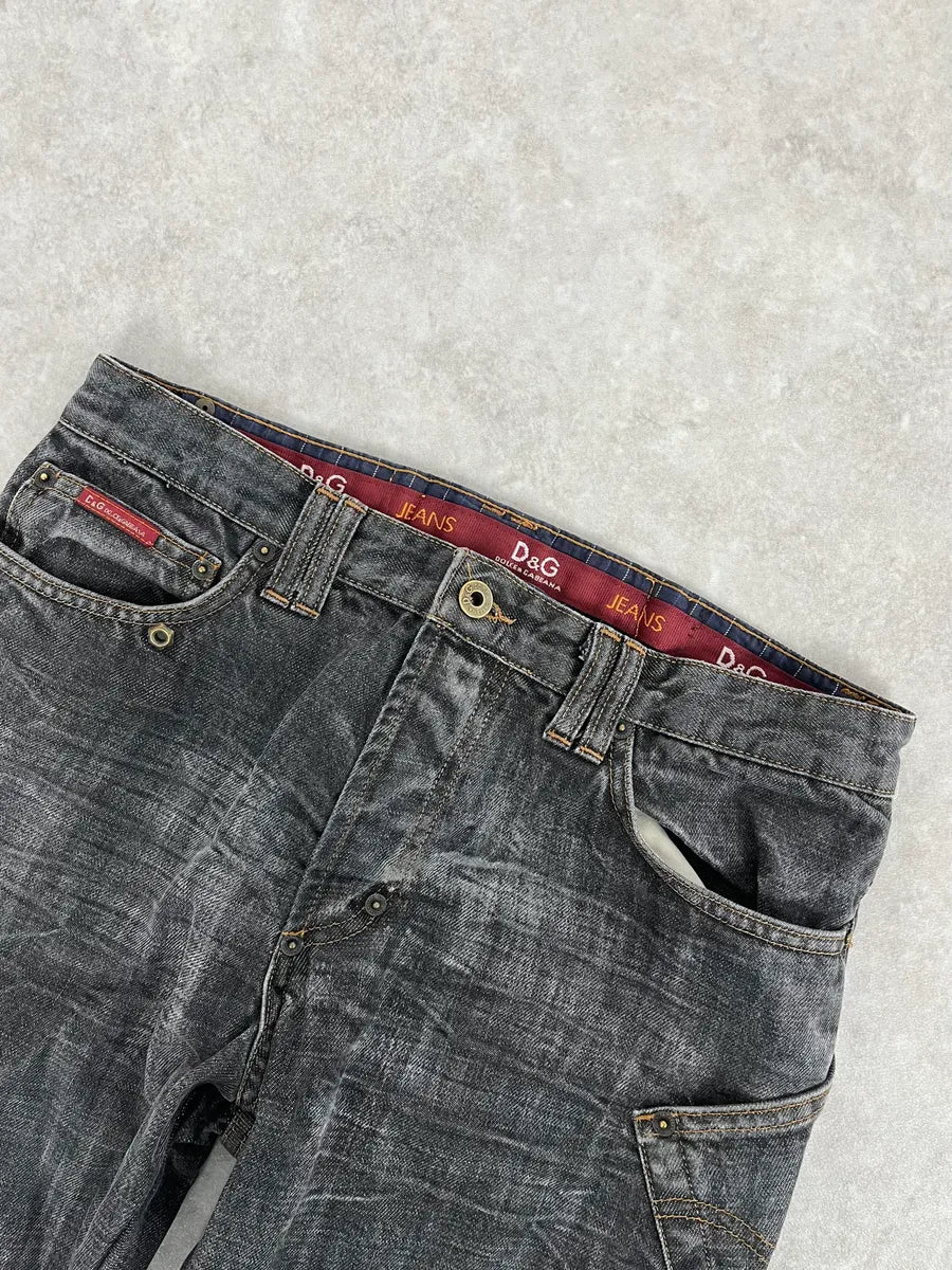 AW2003 Dolce & Gabbana Raw Grey Slim Denim Jeans CxUPHQF 5
