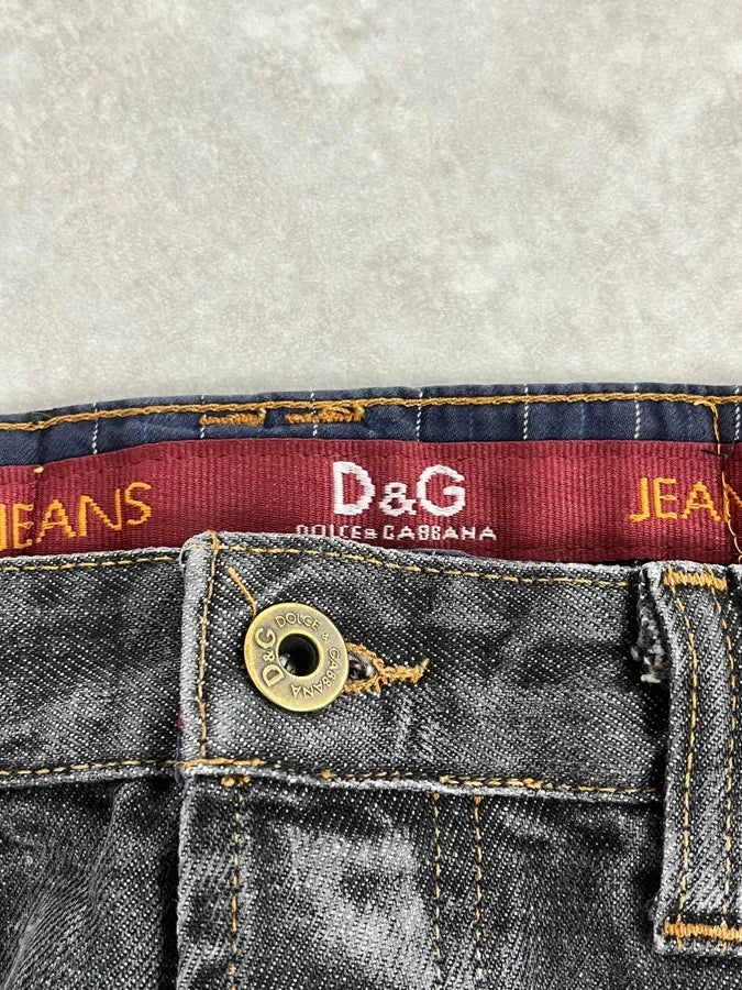 AW2003 Dolce & Gabbana Raw Grey Slim Denim Jeans CxUPHQF 9
