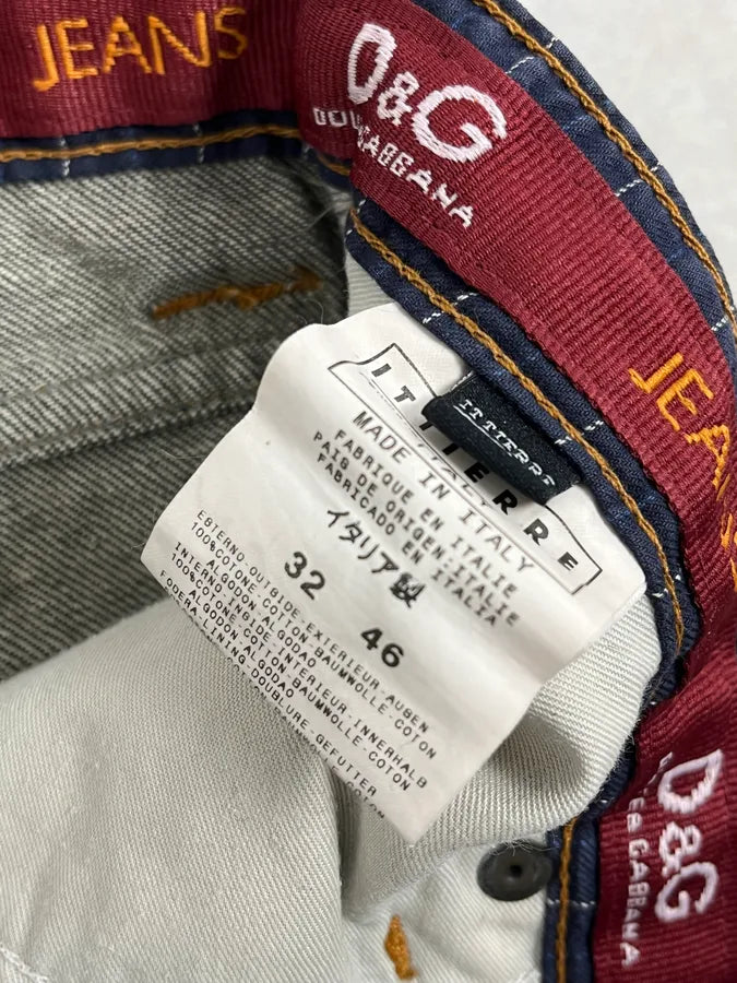 AW2003 Dolce & Gabbana Raw Grey Slim Denim Jeans CxUPHQF 11