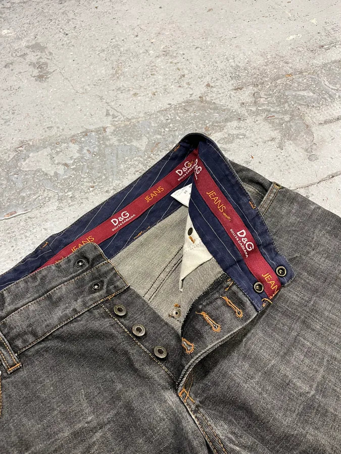 AW2003 Dolce & Gabbana Raw Grey Denim Jeans SwrBPWV 10