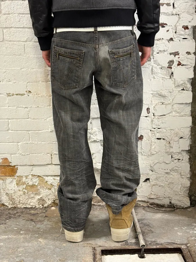 AW2003 Dolce & Gabbana Raw Grey Denim Jeans SwrBPWV 3