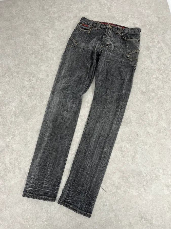 AW2003 Dolce & Gabbana Raw Grey Slim Denim Jeans CxUPHQF 4