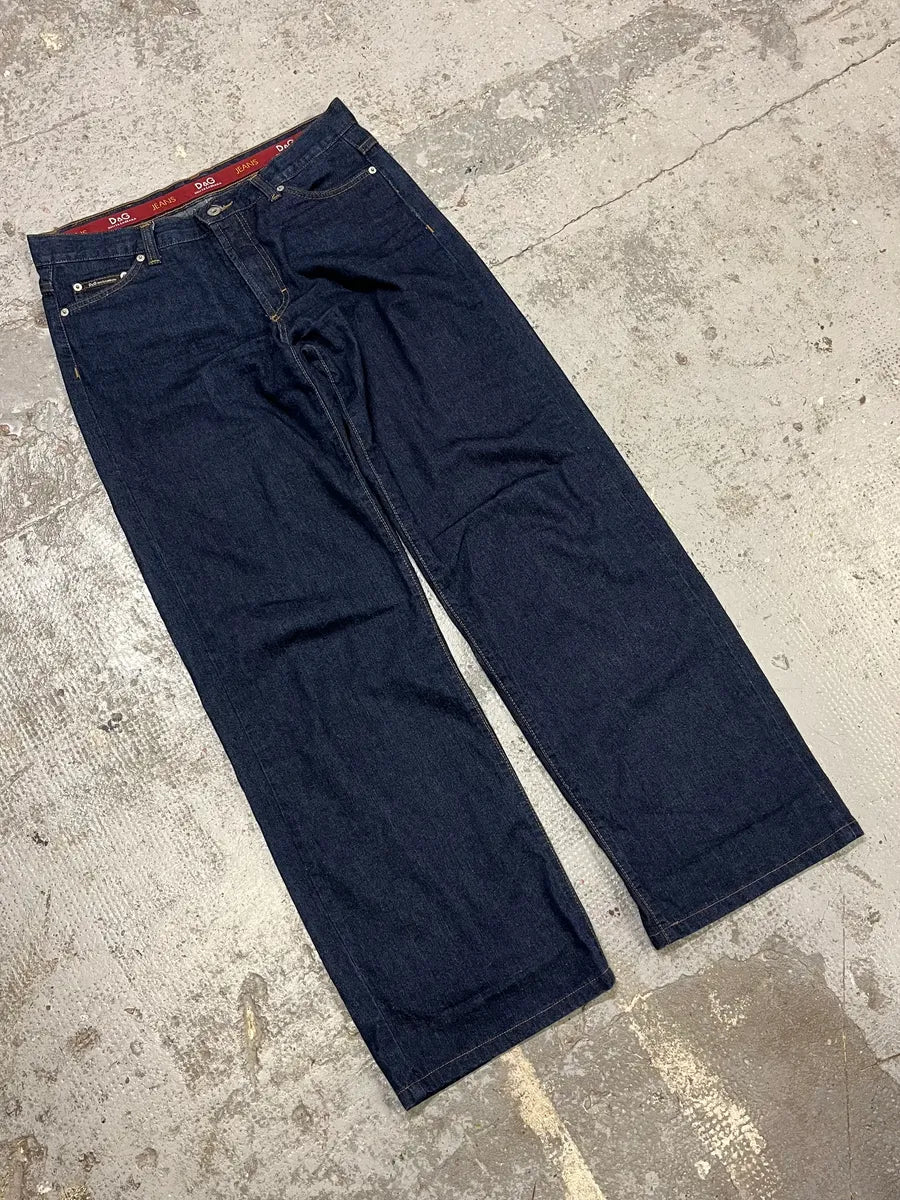 AW2003 Dolce & Gabbana Raw Navy Blue Denim Jeans xrkINZE 4