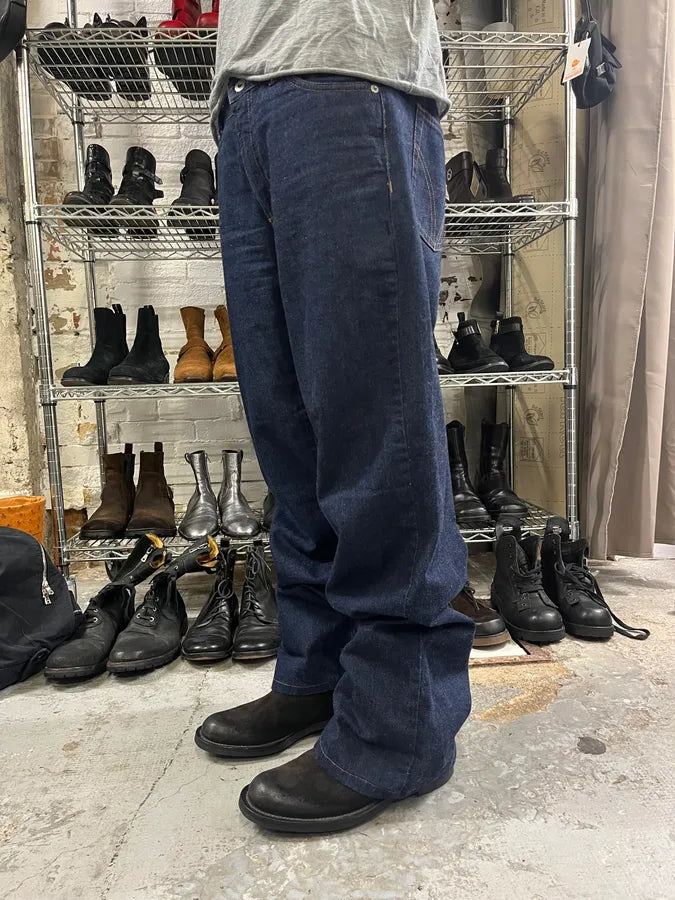 AW2003 Dolce & Gabbana Raw Navy Blue Denim Jeans xrkINZE 2