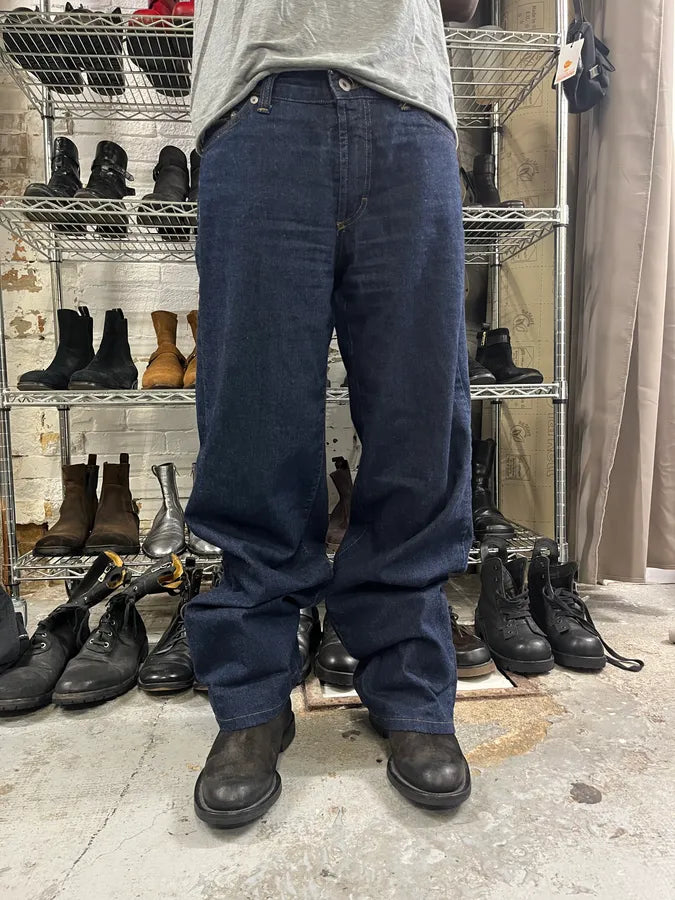 AW2003 Dolce & Gabbana Raw Navy Blue Denim Jeans xrkINZE 1