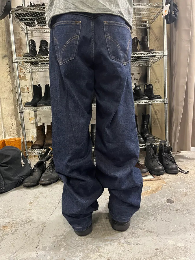 AW2003 Dolce & Gabbana Raw Navy Blue Denim Jeans xrkINZE 3