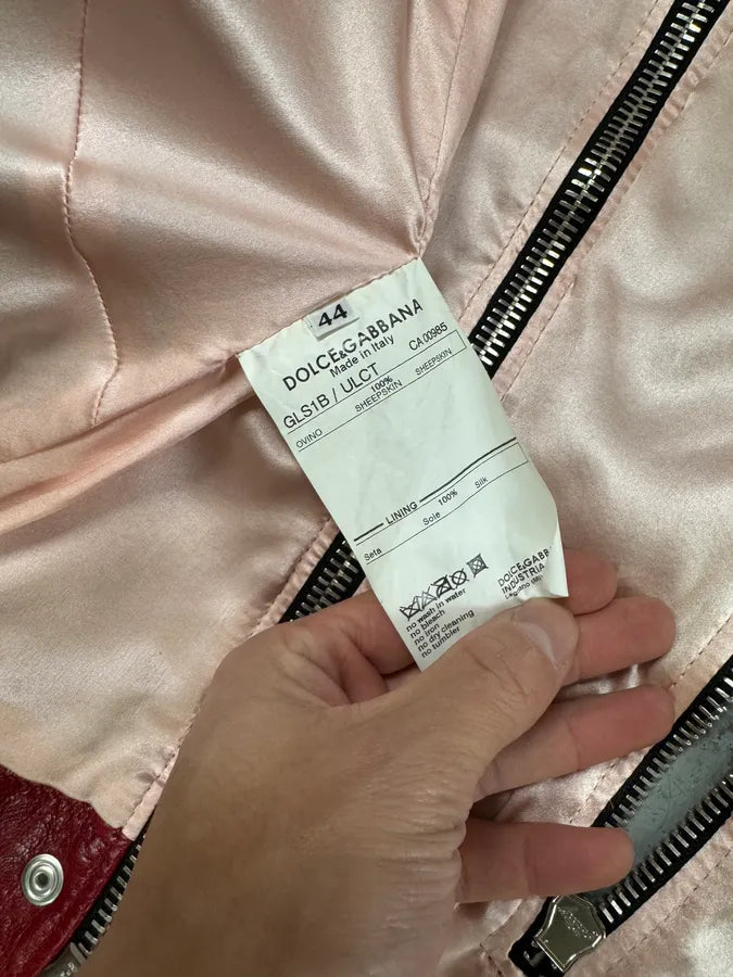 AW2003 Dolce & Gabbana Red Bordeaux Moto Leather Multi-Zip Perfecto Jacket ZCVtdGM 10