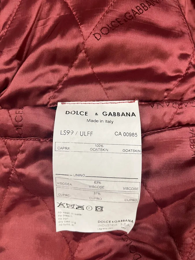 AW2003 Dolce & Gabbana Red Leather Italian Buttoned Jacket (S/M) AJKSHFl 10