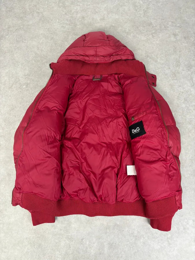 AW2003 Dolce & Gabbana Red Puffer Hooded Jacket vaxeuXS 6