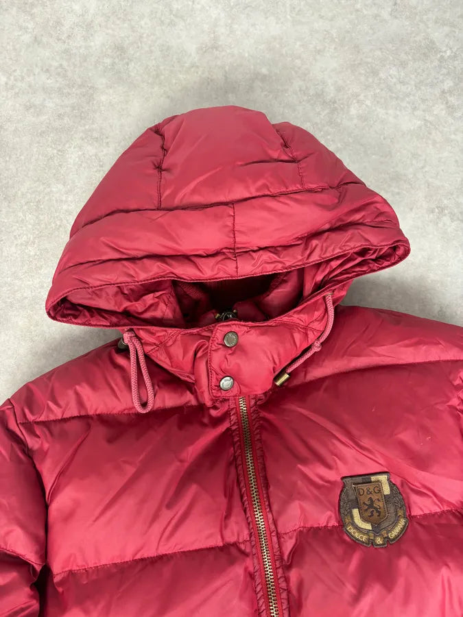 AW2003 Dolce & Gabbana Red Puffer Hooded Jacket vaxeuXS 3